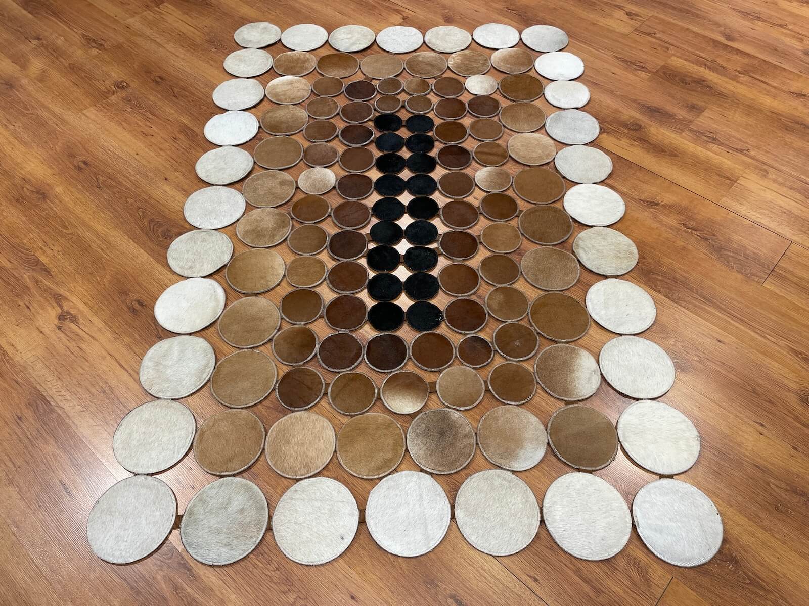 Polka Dot Original Leather Rug by Camel Carpet