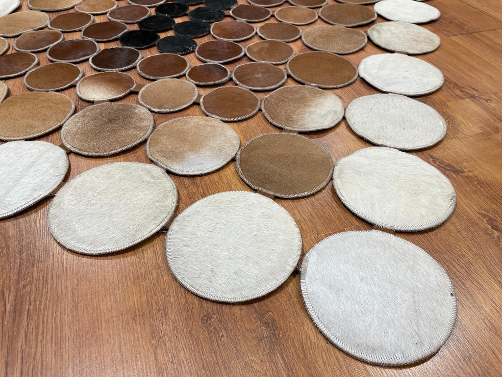 Polka Dot Original Leather Rug by Camel Carpet