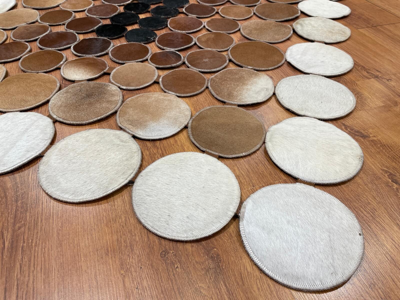 Polka Dot Original Leather Rug by Camel Carpet