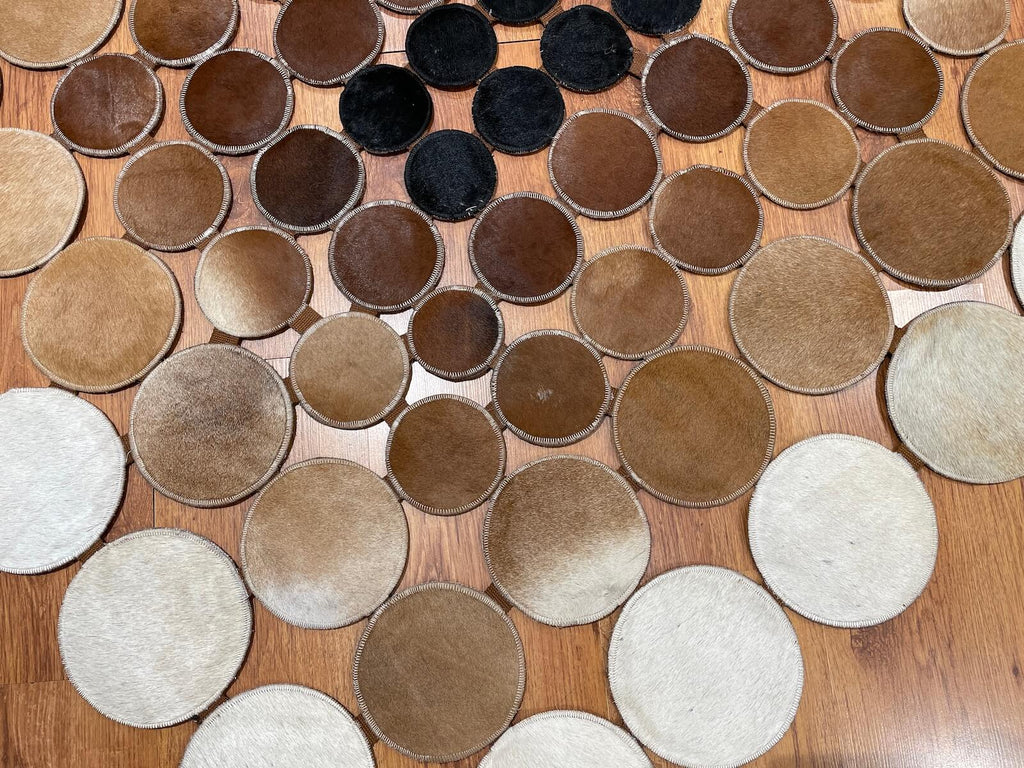 Polka Dot Original Leather Rug by Camel Carpet
