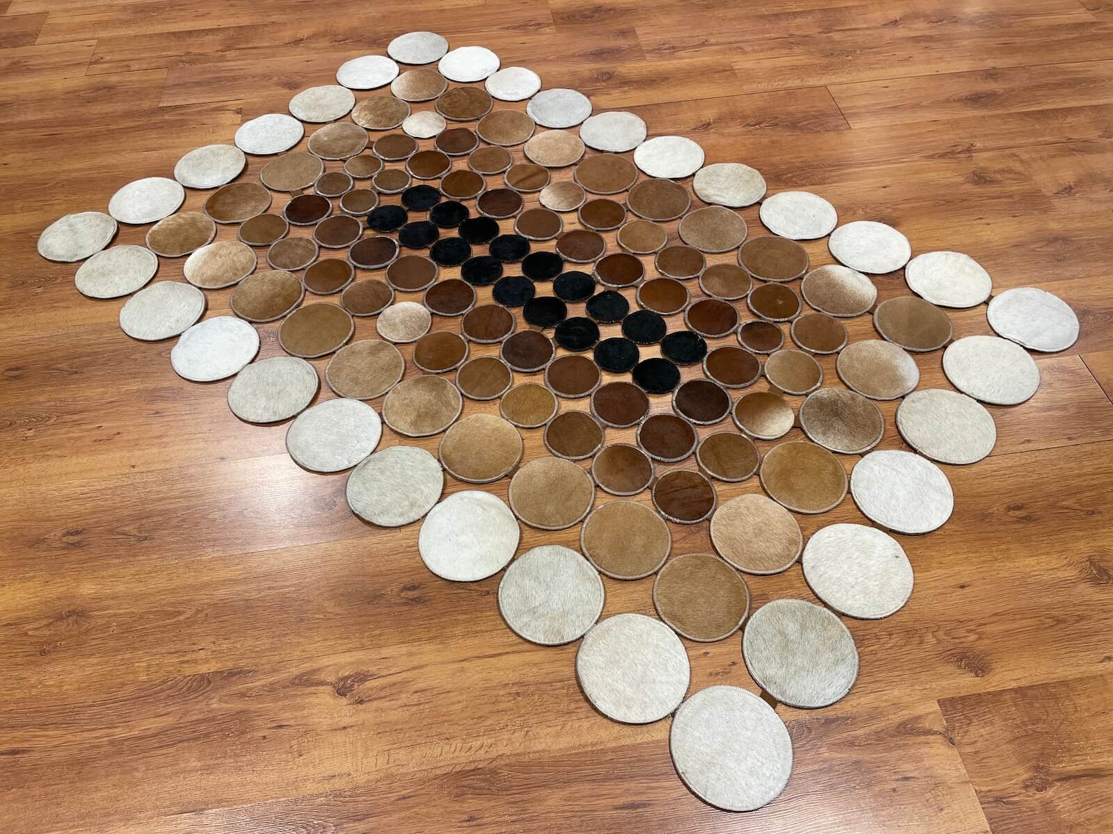 Polka Dot Original Leather Rug by Camel Carpet