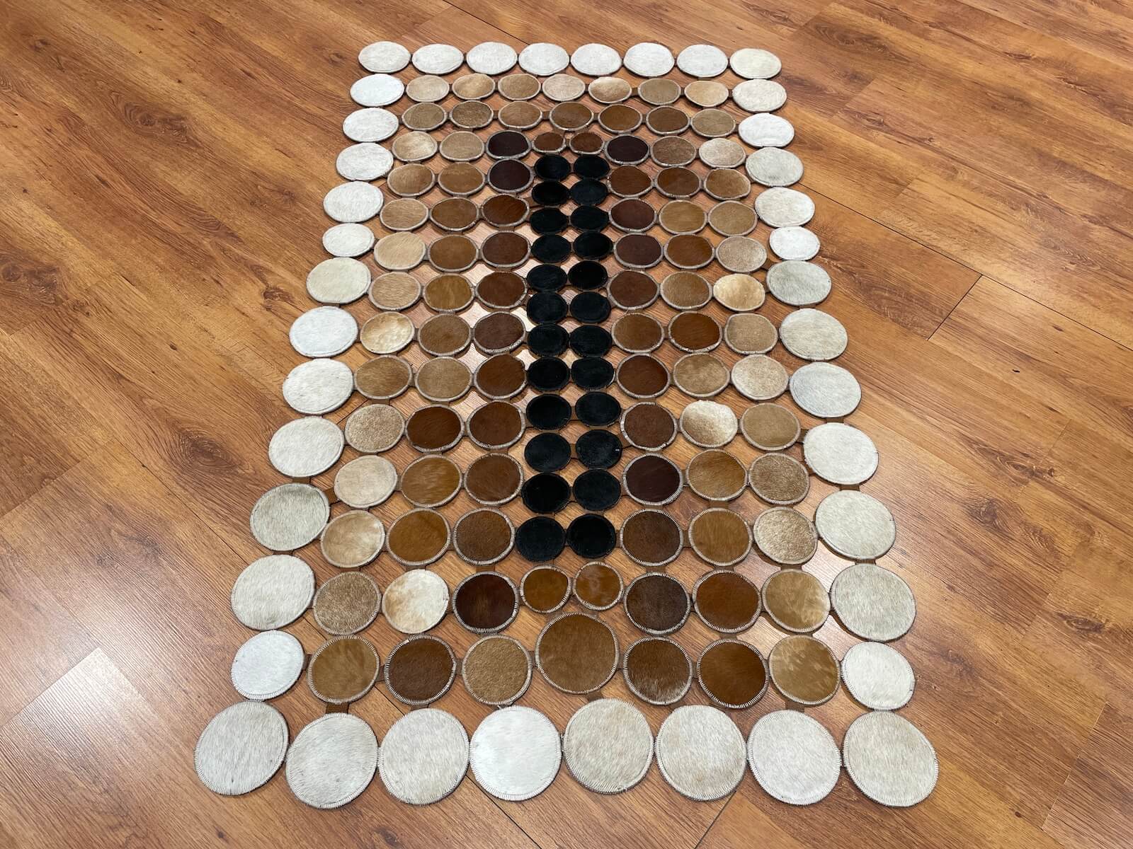 Polka Dot Original Leather Rug by Camel Carpet