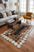 Polka Dot Original Leather Rug by Camel Carpet