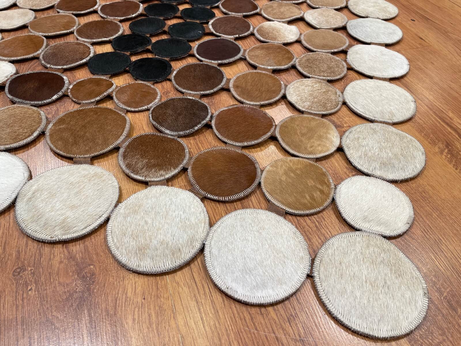 Polka Dot Original Leather Rug by Camel Carpet