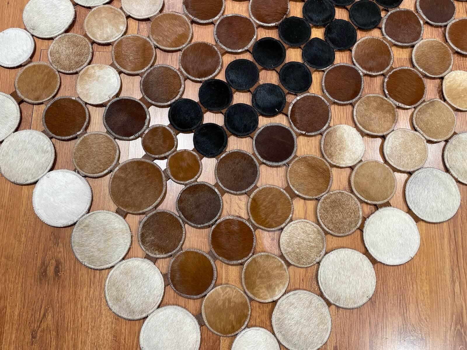 Polka Dot Original Leather Rug by Camel Carpet