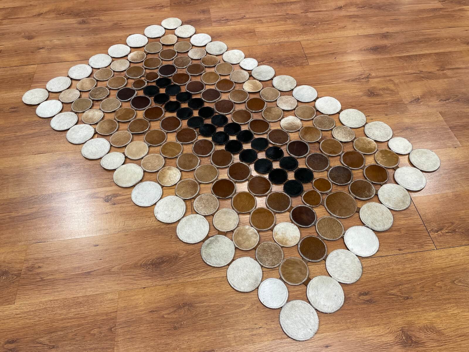 Polka Dot Original Leather Rug by Camel Carpet