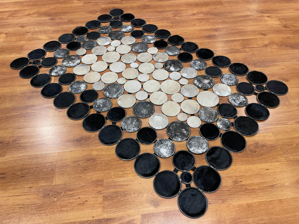 Polka Dot Original Leather Rug by Camel Carpet