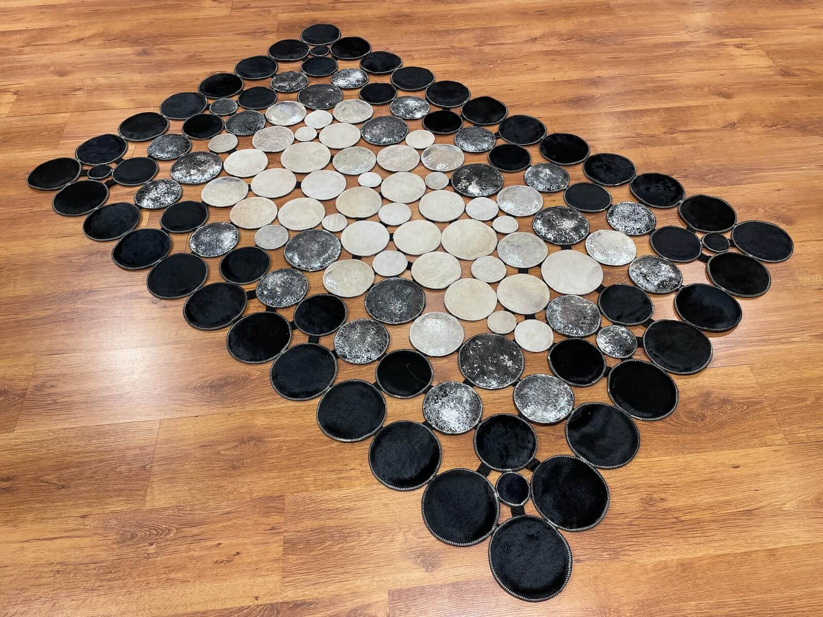 Polka Dot Original Leather Rug by Camel Carpet