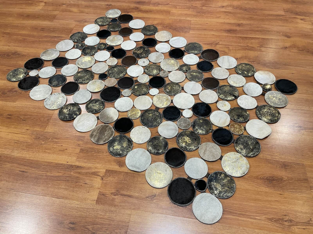 Polka Dot Original Leather Rug by Camel Carpet