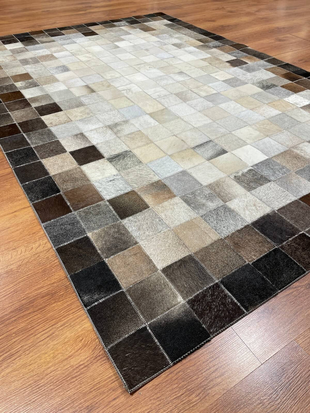 Patchwork Original Leather Rug by Camel Carpet