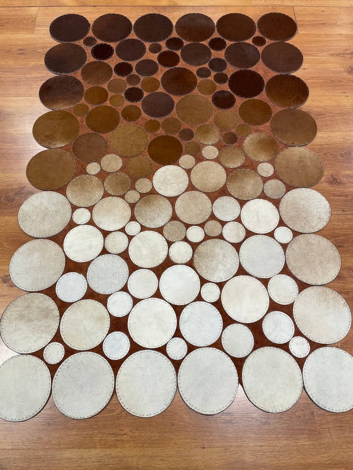 Polka Dot Original Leather Rug by Camel Carpet