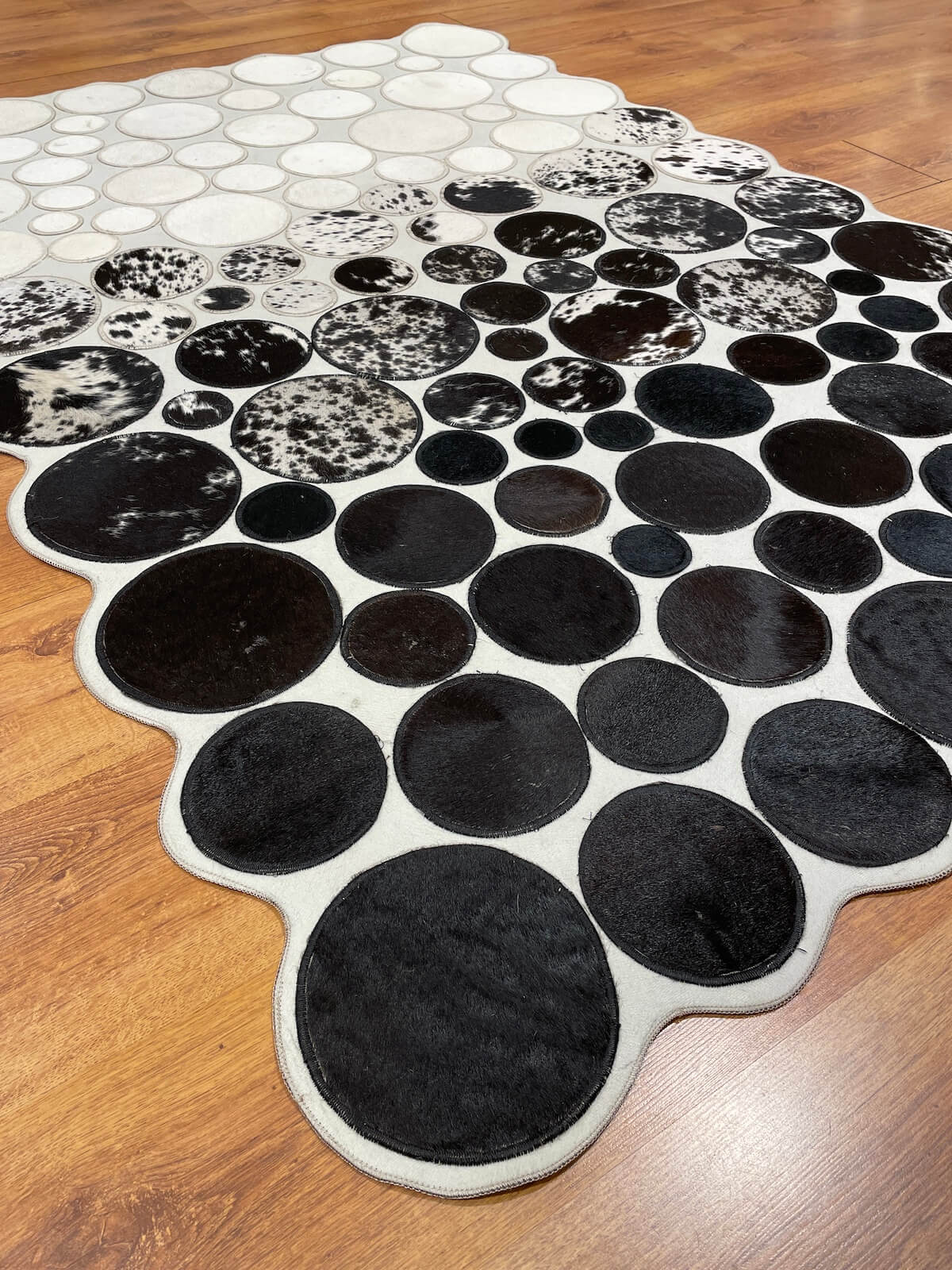 Polka Dot Original Leather Rug by Camel Carpet