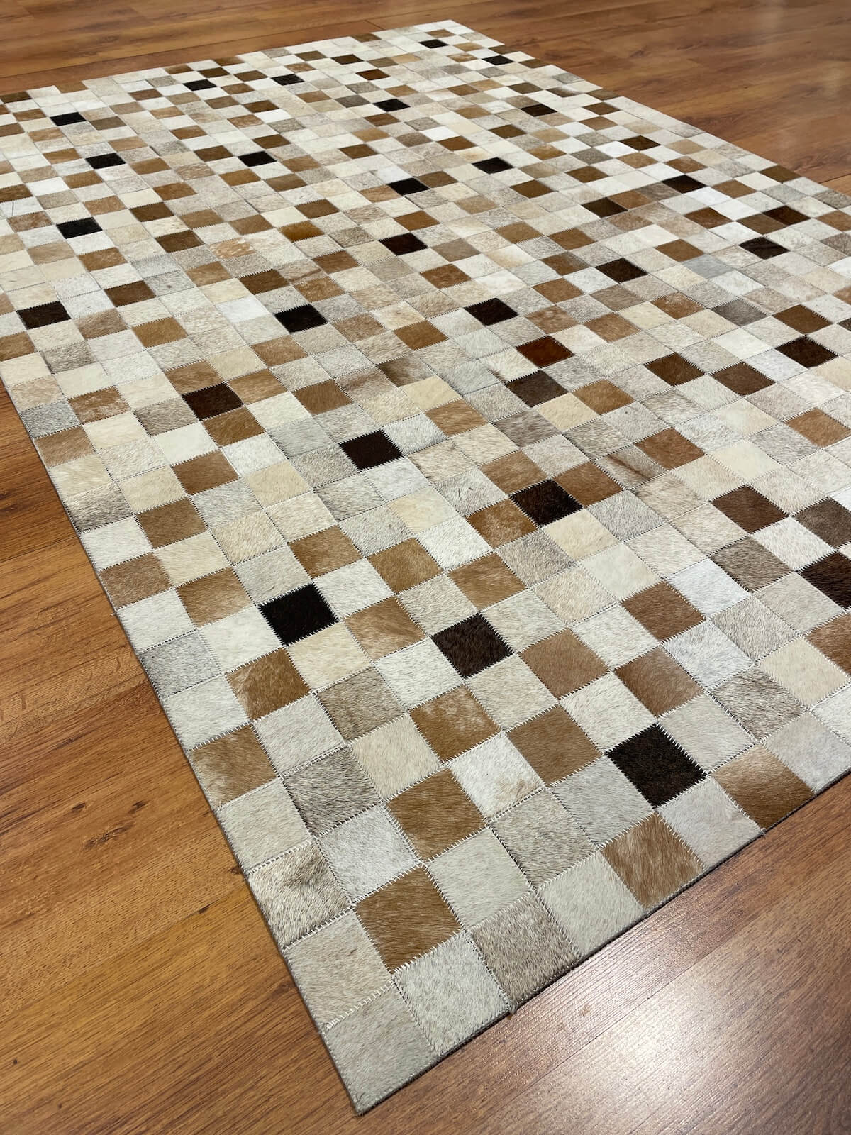 Patchwork Original Leather Rug by Camel Carpet