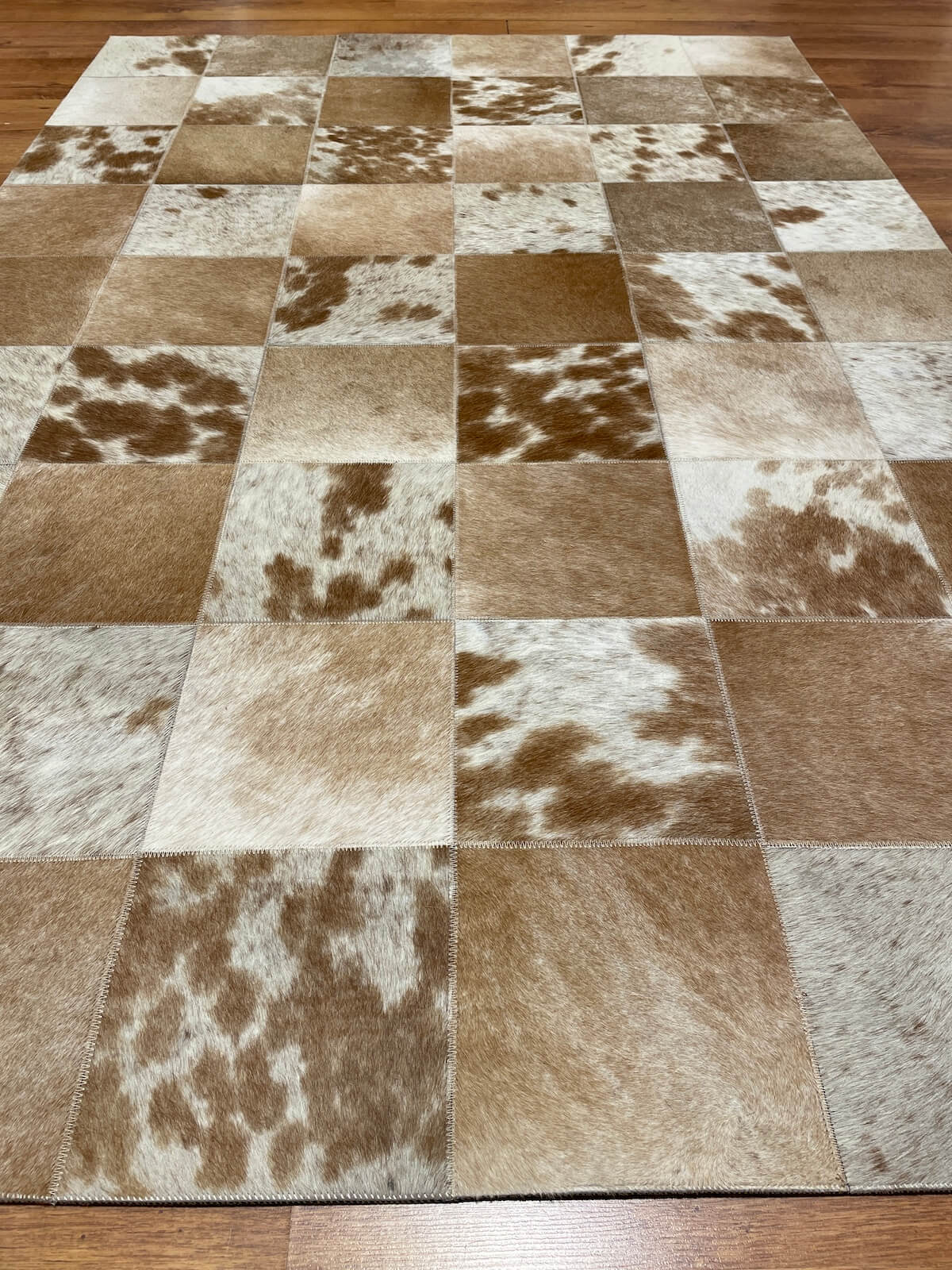 Patchwork Original Leather Rug by Camel Carpet