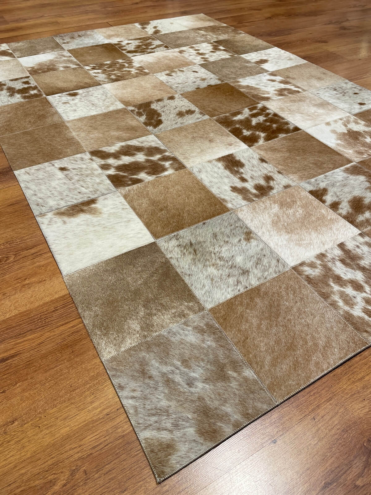 Patchwork Original Leather Rug by Camel Carpet