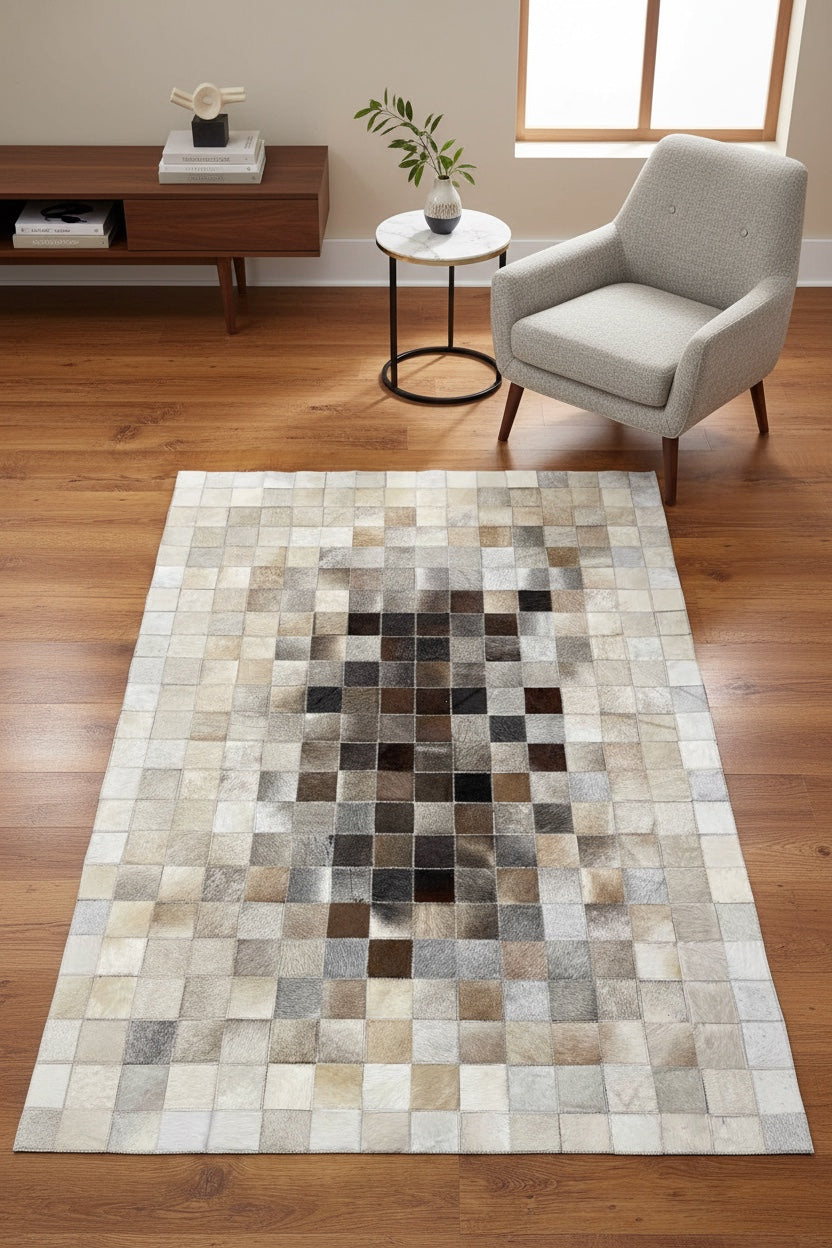 Patchwork Original Leather Rug by Camel Carpet