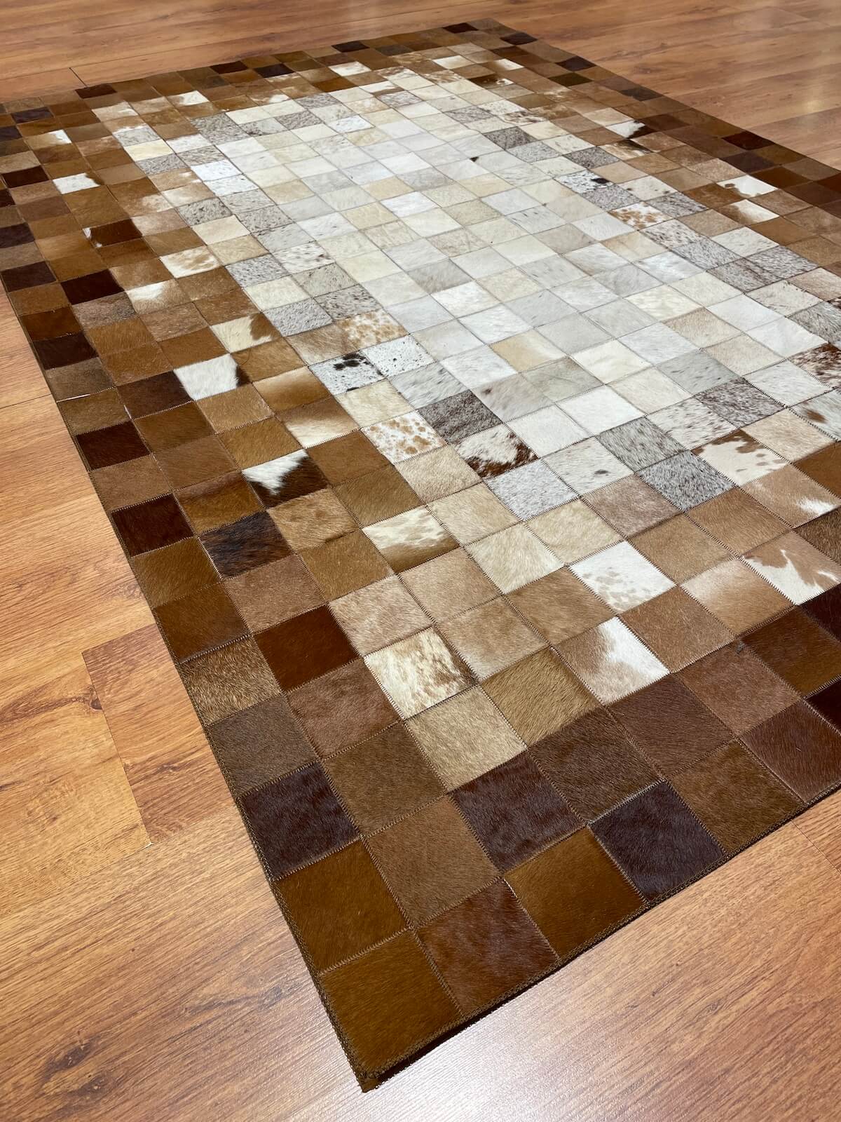 Patchwork Original Leather Rug by Camel Carpet