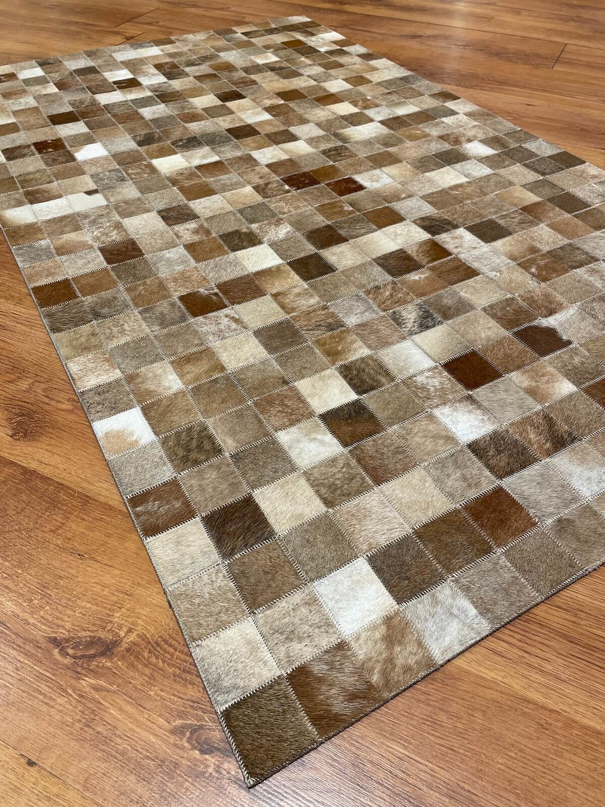 Patchwork Original Leather Rug by Camel Carpet