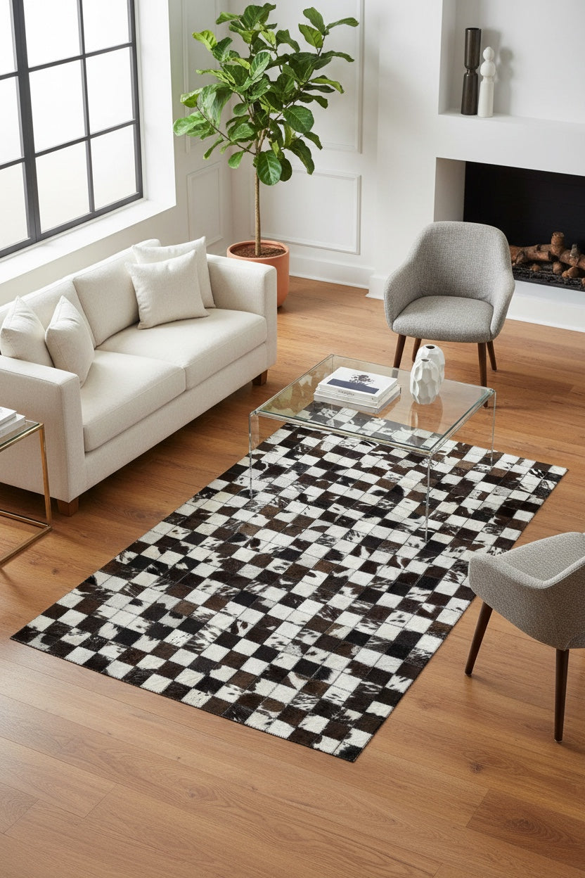 Patchwork Original Leather Rug by Camel Carpet
