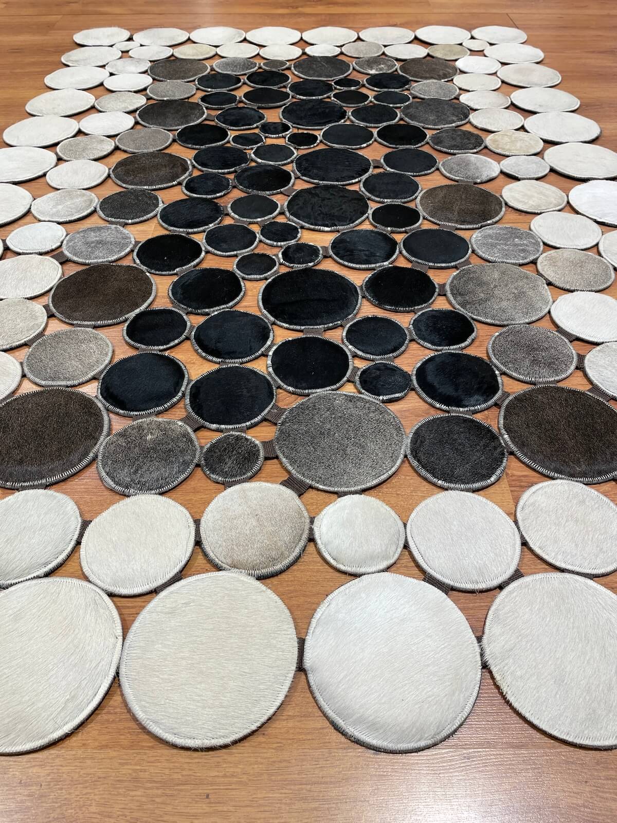 Polka Dot Original Leather Rug by Camel Carpet