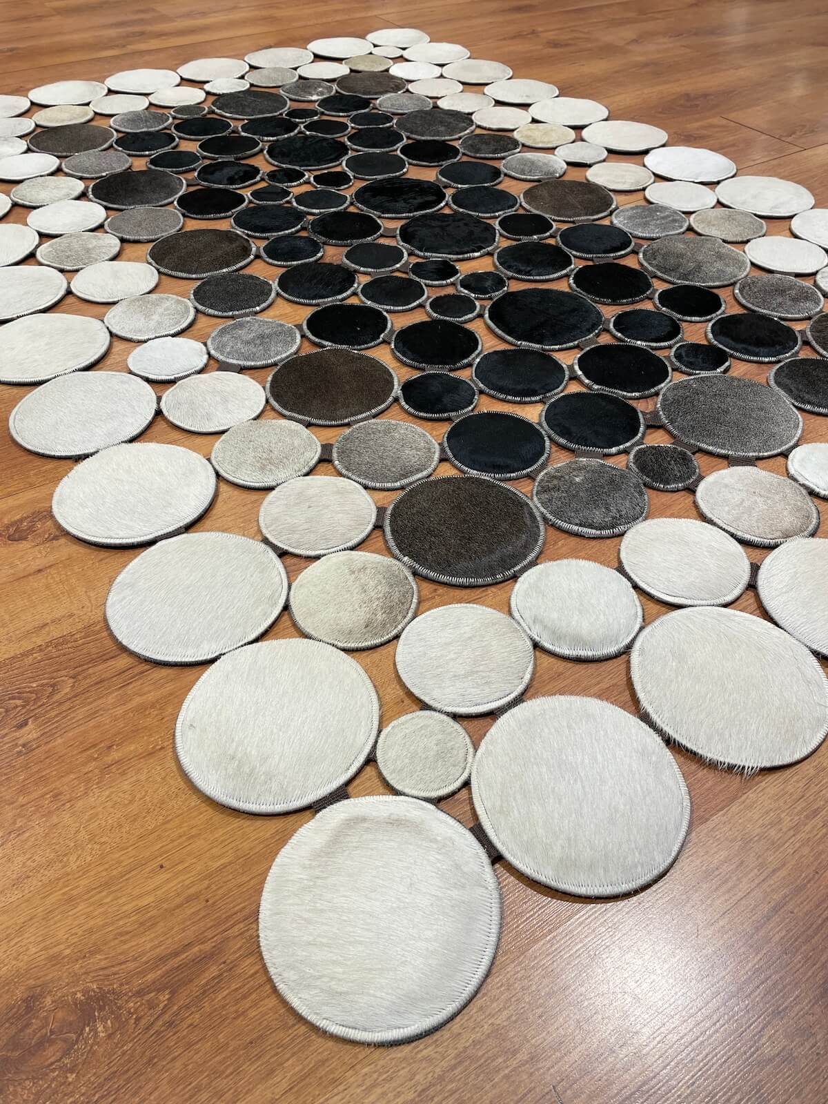 Polka Dot Original Leather Rug by Camel Carpet