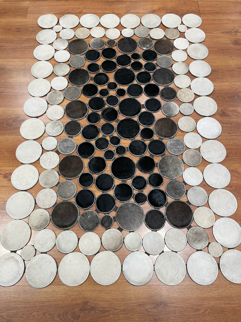 Polka Dot Original Leather Rug by Camel Carpet