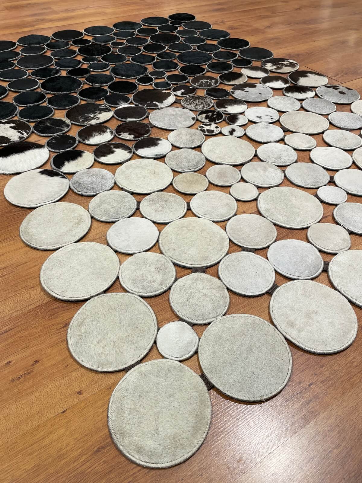 Polka Dot Original Leather Rug by Camel Carpet