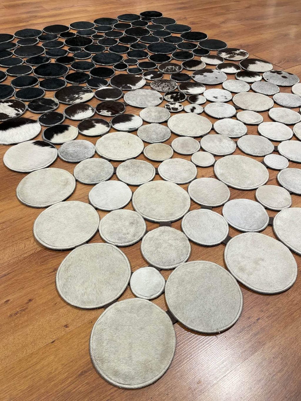 Polka Dot Original Leather Rug by Camel Carpet