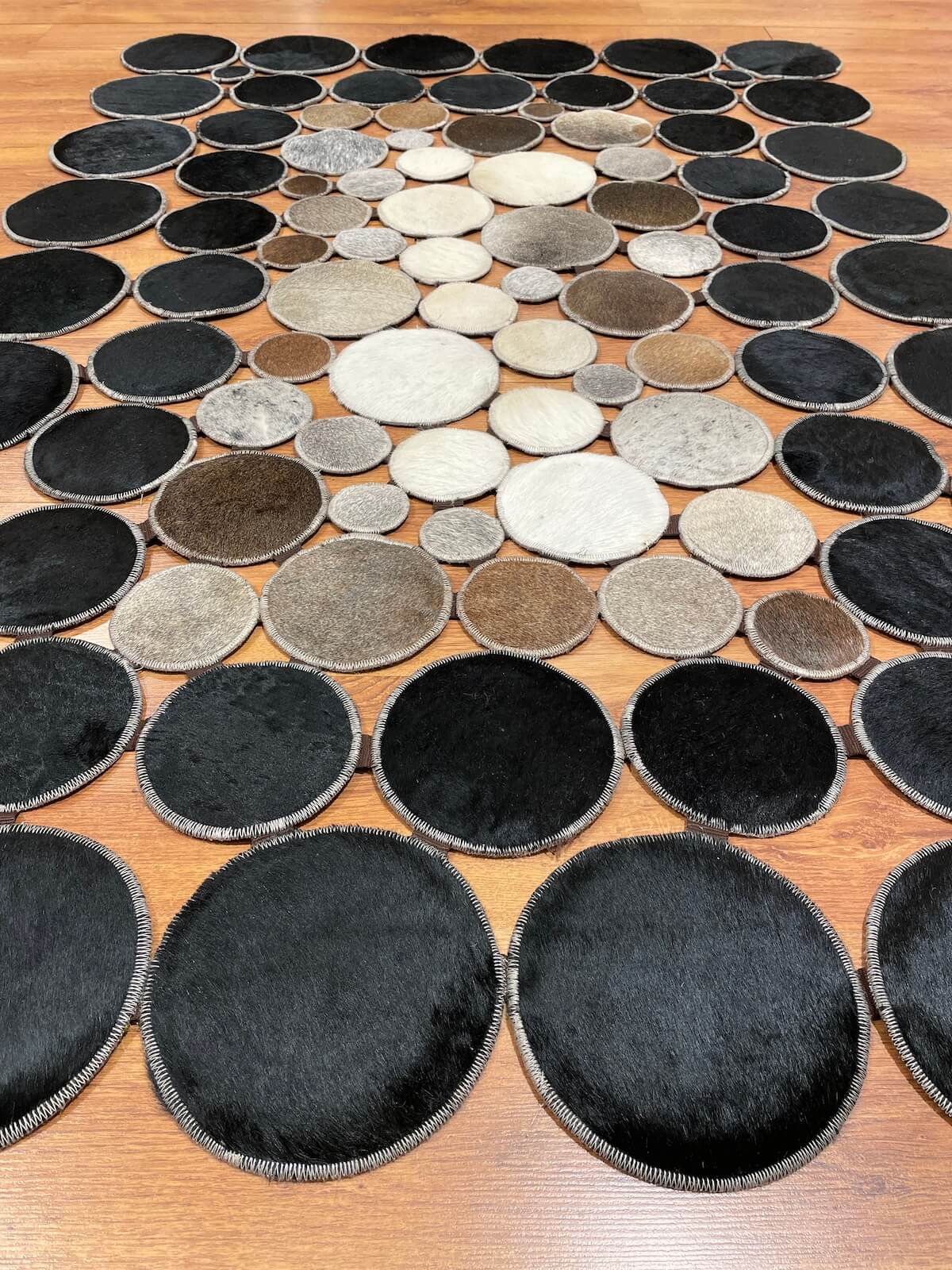 Polka Dot Original Leather Rug by Camel Carpet
