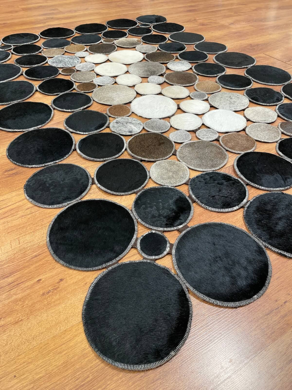 Polka Dot Original Leather Rug by Camel Carpet