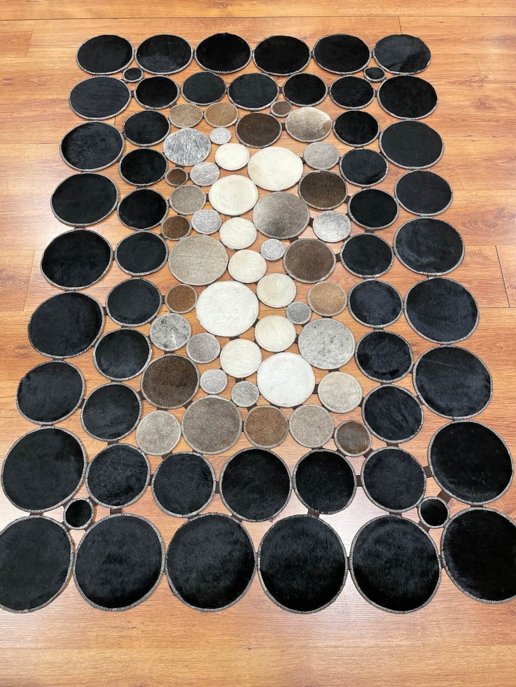 Polka Dot Original Leather Rug by Camel Carpet
