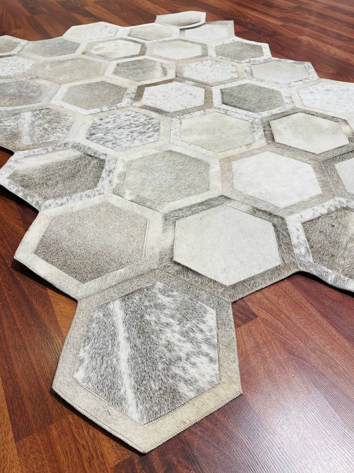 Patchwork Original Leather Rug – 120X180 by Camel Carpet