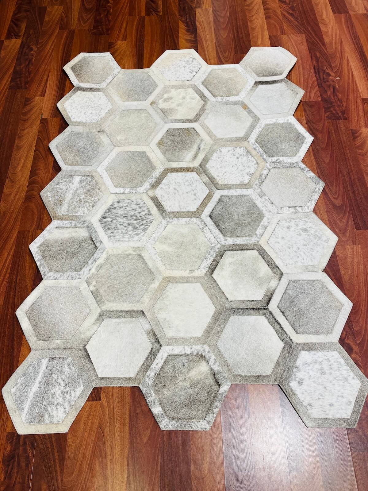 Patchwork Original Leather Rug – 120X180 by Camel Carpet