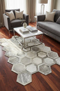 Patchwork Original Leather Rug – 120X180 by Camel Carpet