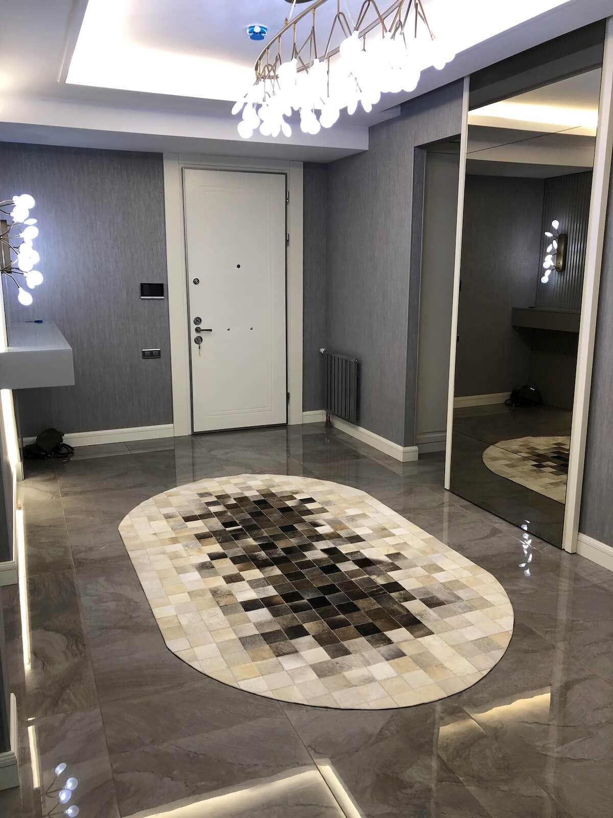 Patchwork Original Leather Rug by Camel Carpet