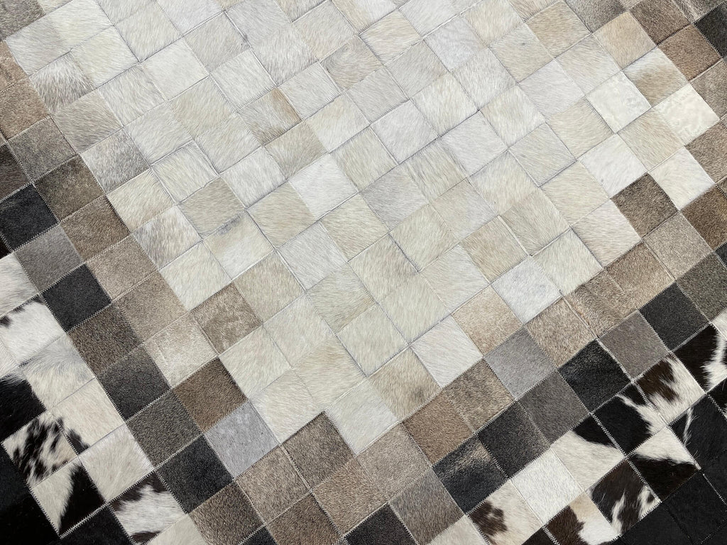Patchwork Round Original Leather Rug – 150X150 by Camel Carpet