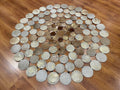 Polka Dot Round Original Leather Rug by Camel Carpet