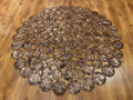 Polka Dot Round Original Leather Rug by Camel Carpet