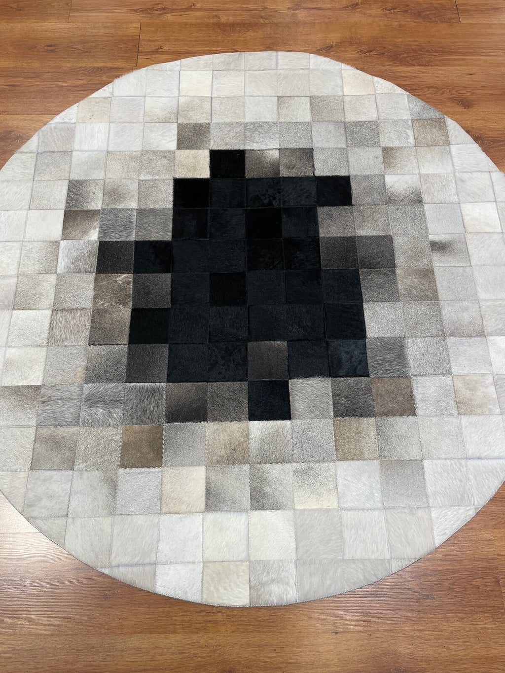 Patchwork Round Original Leather Rug – 160X160 by Camel Carpet