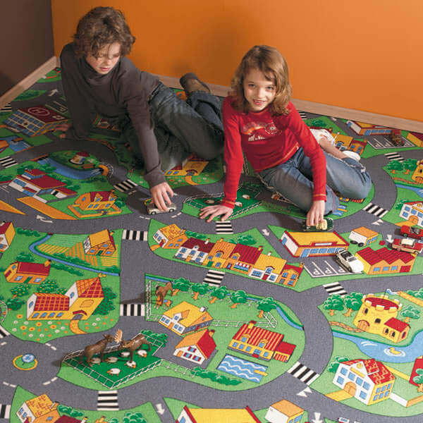 Wall-to-Wall Carpet Kids Little Village 90 by Camel Carpet
