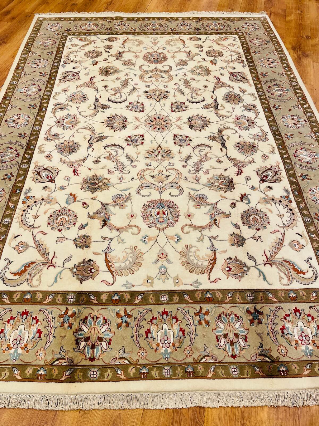 Enderun Silk-Blend Usak Handwoven Rug – 195X275 by Camel Carpet