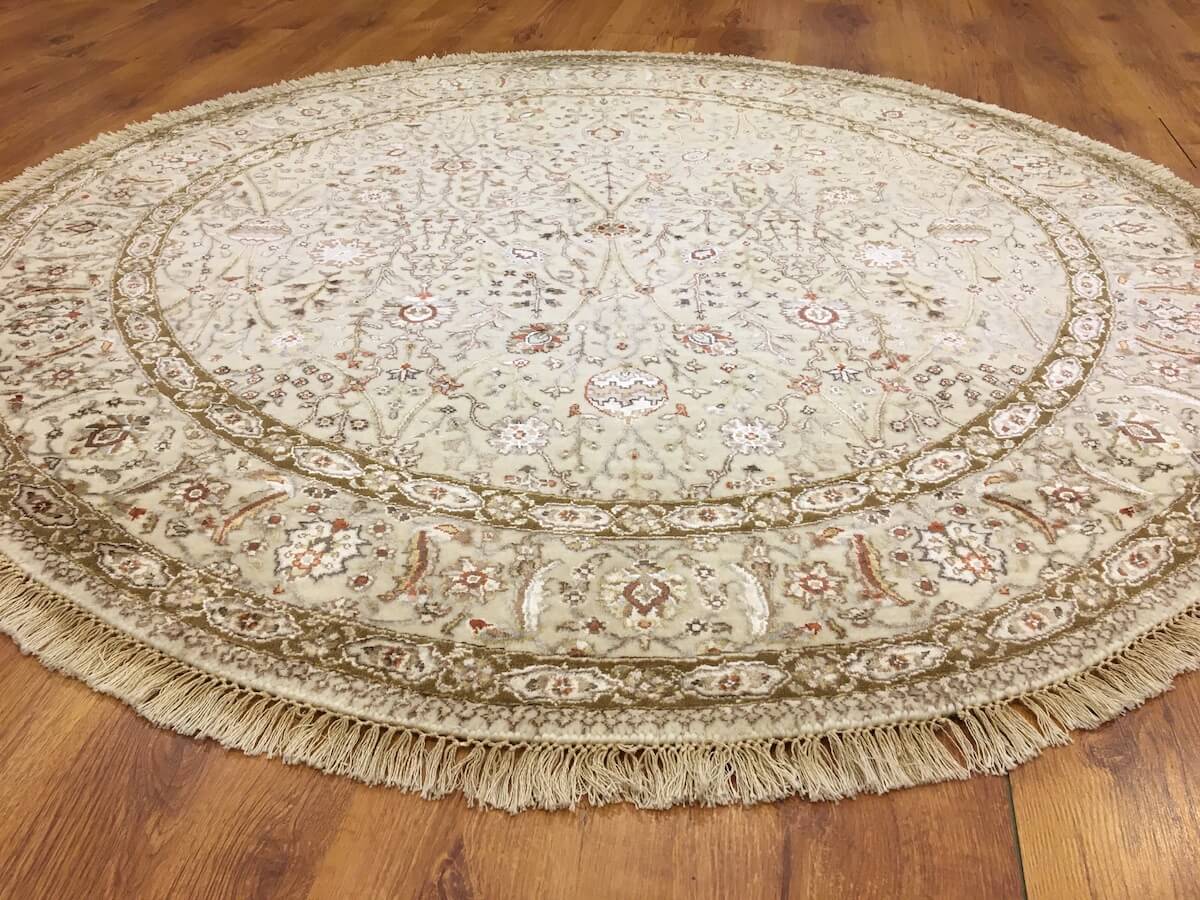 Hayyam Usak Handwoven Round Rug – 153X153 by Camel Carpet