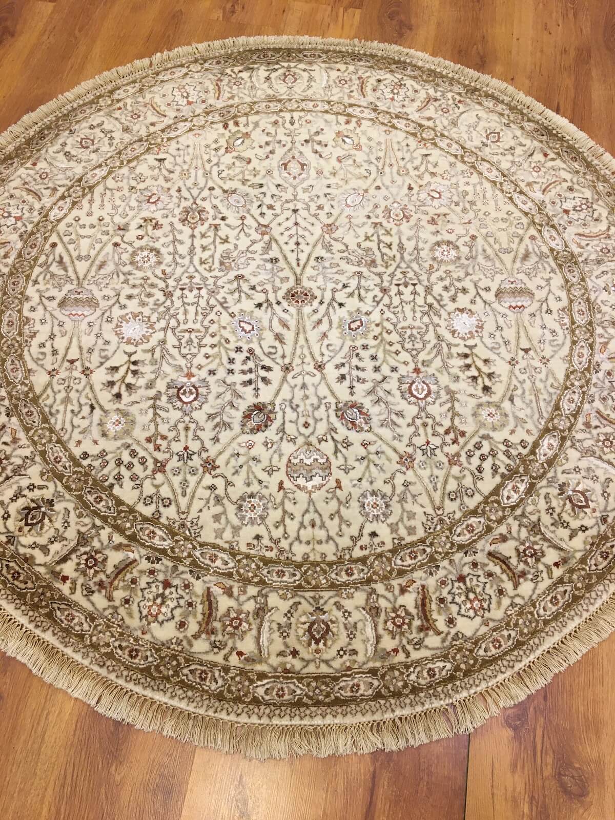 Hayyam Usak Handwoven Round Rug – 153X153 by Camel Carpet