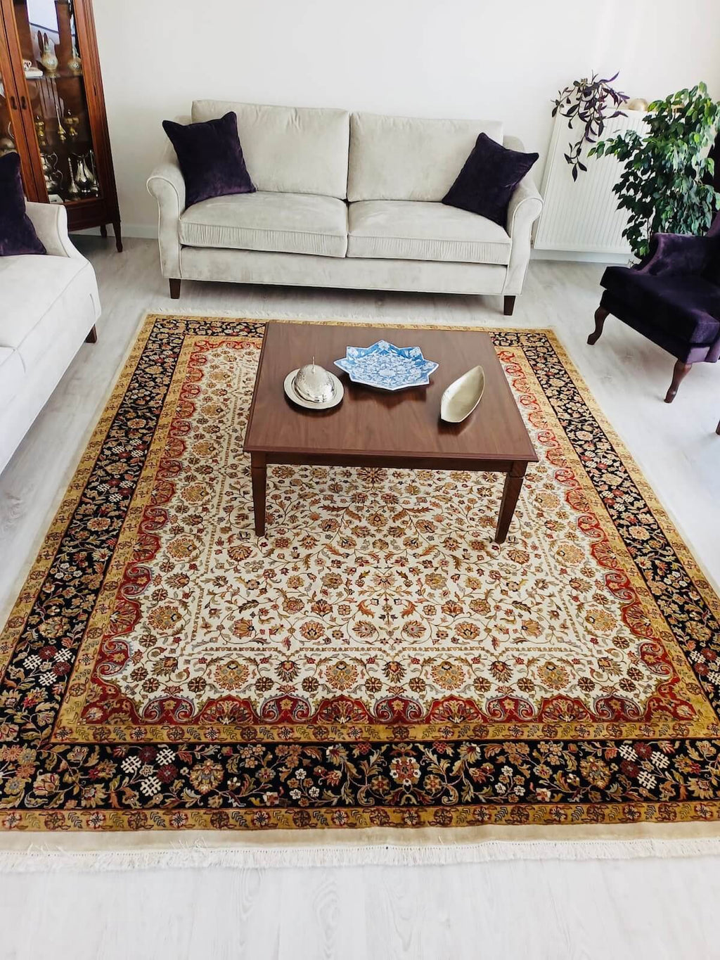 Hayyam Usak Handwoven Rug – 247X298 by Camel Carpet