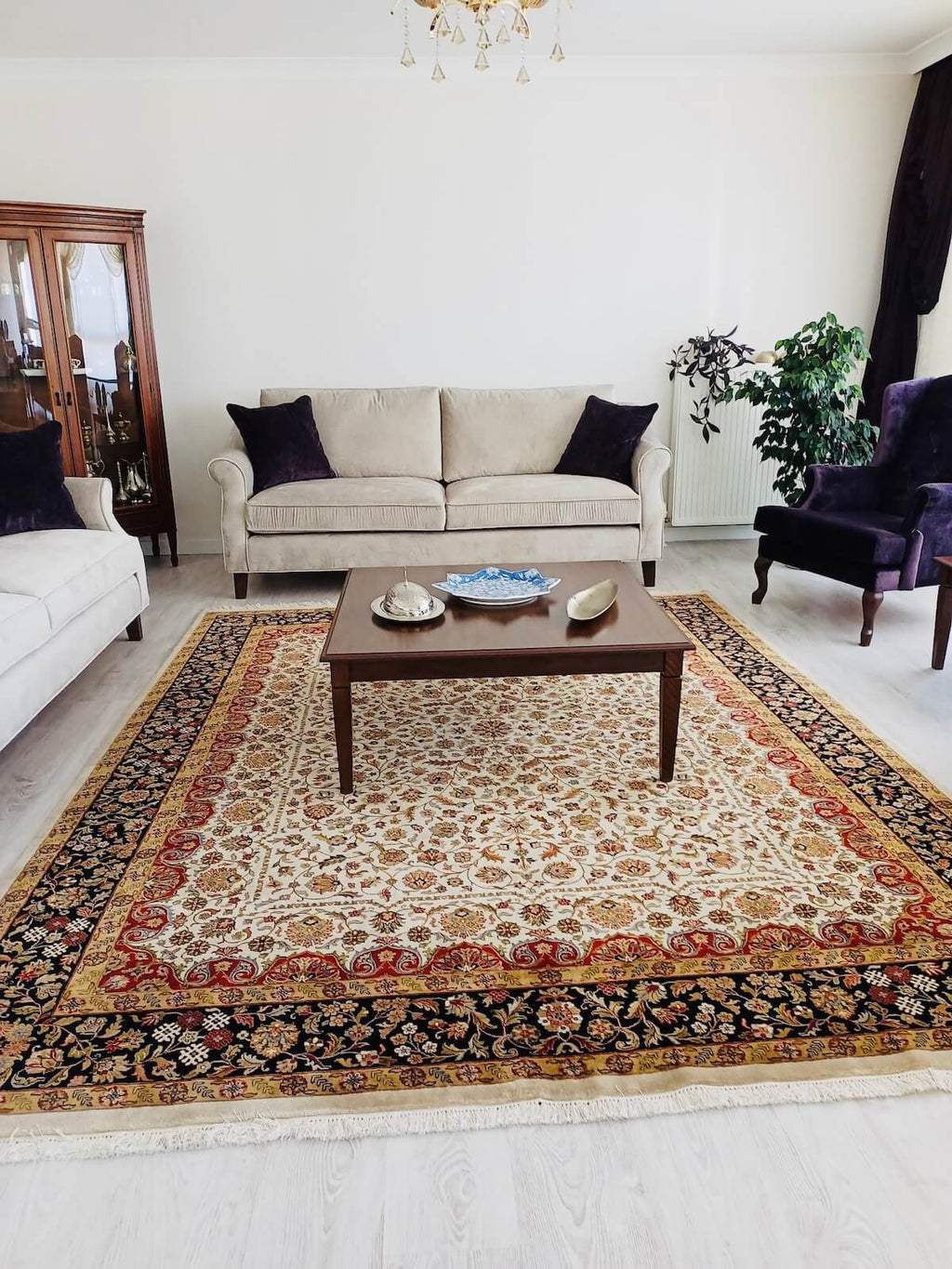 Hayyam Usak Handwoven Rug – 247X298 by Camel Carpet