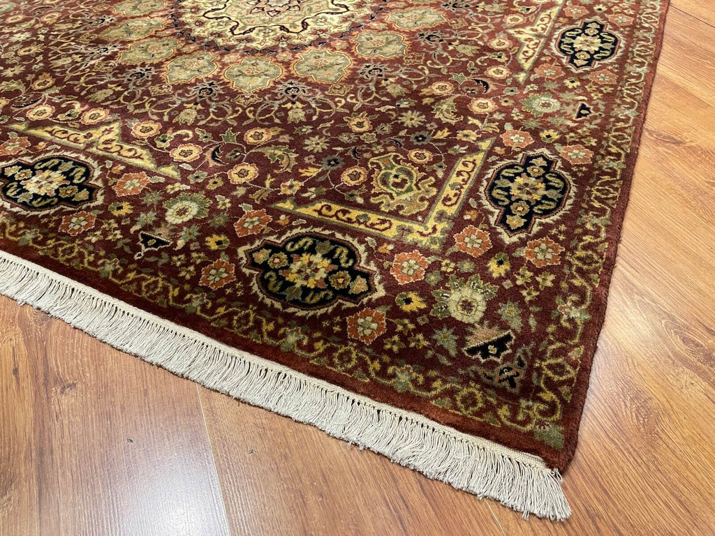 Hayyam Usak Kare Handwoven Rug – 143X149 by Camel Carpet