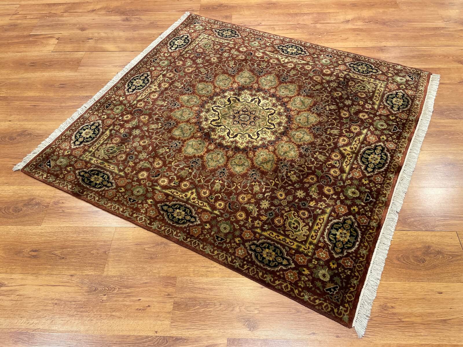 Hayyam Usak Kare Handwoven Rug – 143X149 by Camel Carpet