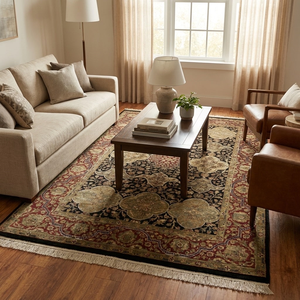 Hayyam Usak Handwoven Rug – 057136 by Camel Carpet