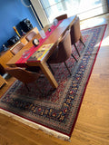 Hereke Red Navy Handwoven Rug by Camel Carpet