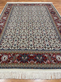 Hereke Lale Patterned Cream Handwoven Rug – 279X384 by Camel Carpet